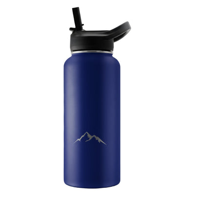 Hydratio Essence 1L Navy Blue tijdens zakenreis - klassieke marineblauwe RVS fles