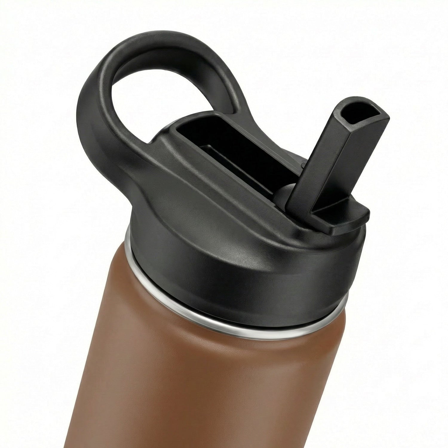 Hydratio Essence 0,5L Timber Brown in natuurlijke setting - RVS duurzame drinkfles