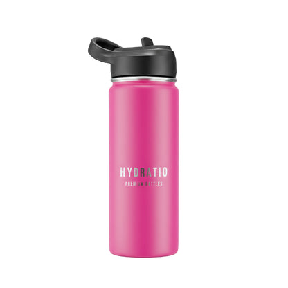 Hydratio Essence RVS thermosfles Blush Pink close-up - matte poedercoating, BPA-vrij