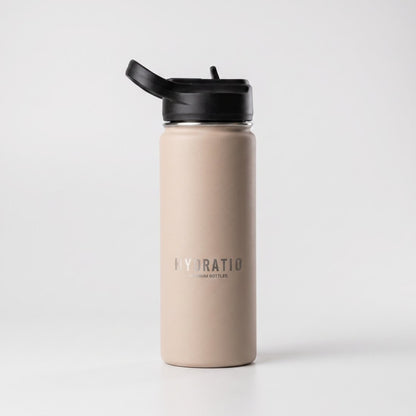 Hydratio Essence thermosfles 0,5L in Sahara Taupe, dubbelwandig RVS