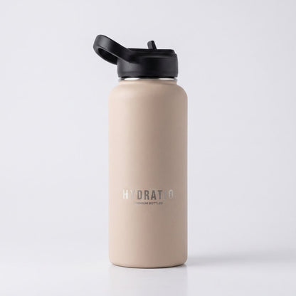 Hydratio Essence thermosfles 1L in Sahara Taupe, dubbelwandig RVS