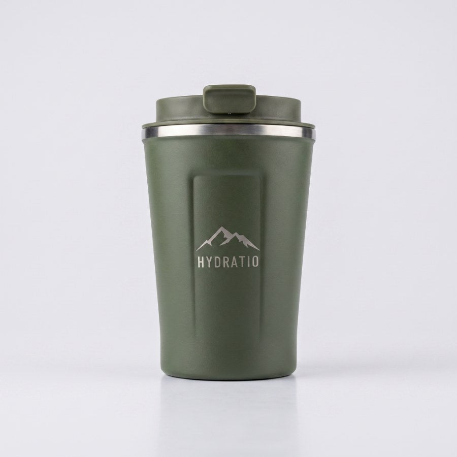 Hydratio Eluna thermosmok 350ml in Sage Green, lekvrije RVS koffiemok
